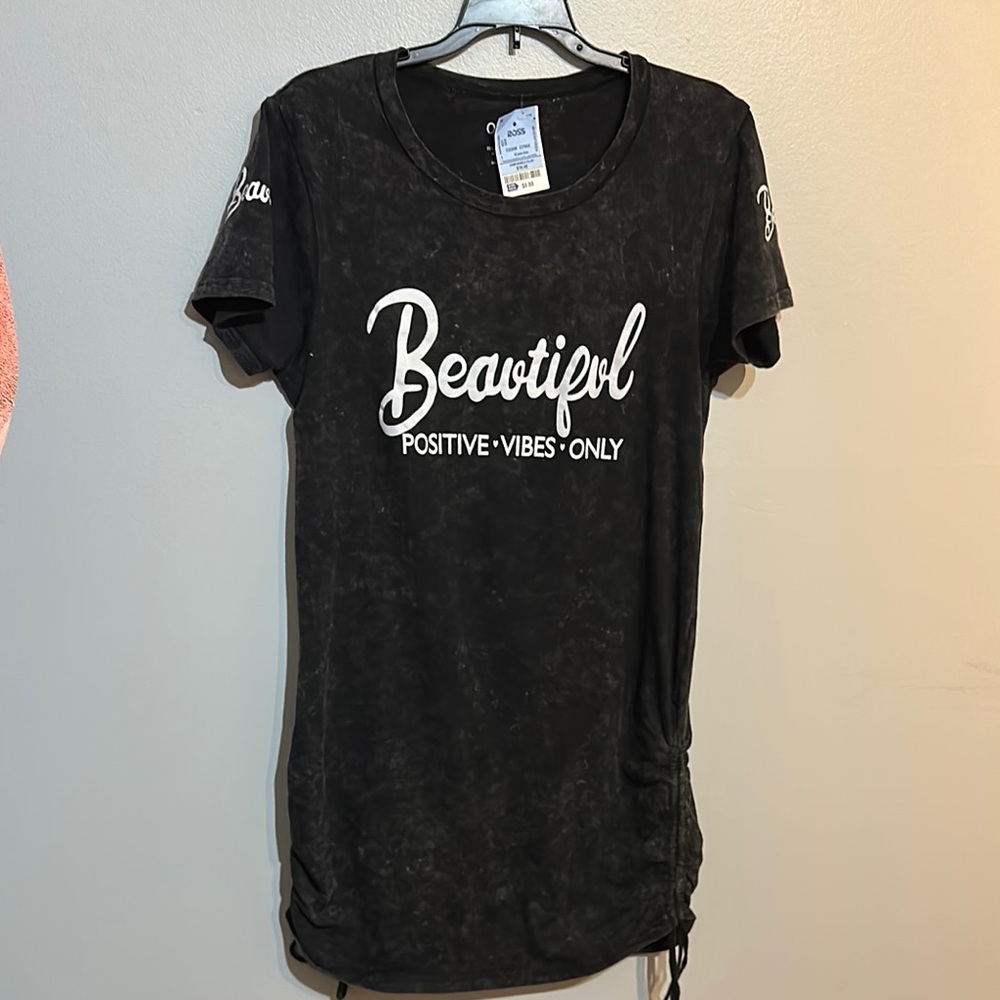 On Fire Black and White Fitted Short Sleeve Tee